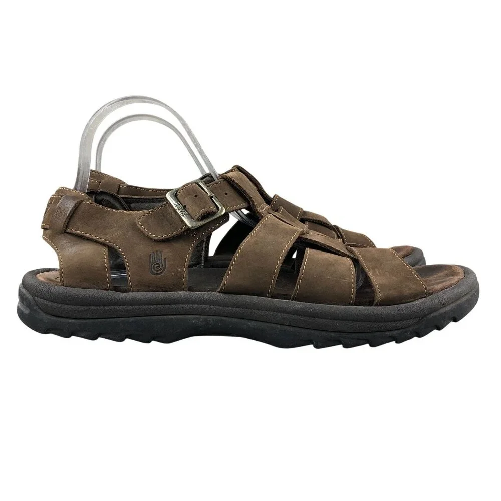 Teva Men's Size 12 Camden Brown Leather Open Toe Buckle Fisherman Sandals